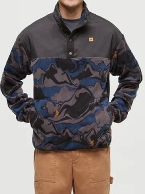 Tentree Stave 1/4 Snap Mountain Sasquatch/Meteorite Black Sweater Jacket NWT